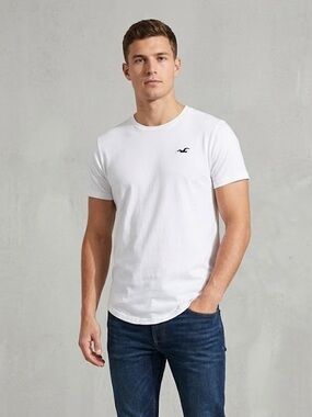 Hollister Must-Have Collection Curved Hem Tee | Size Medium